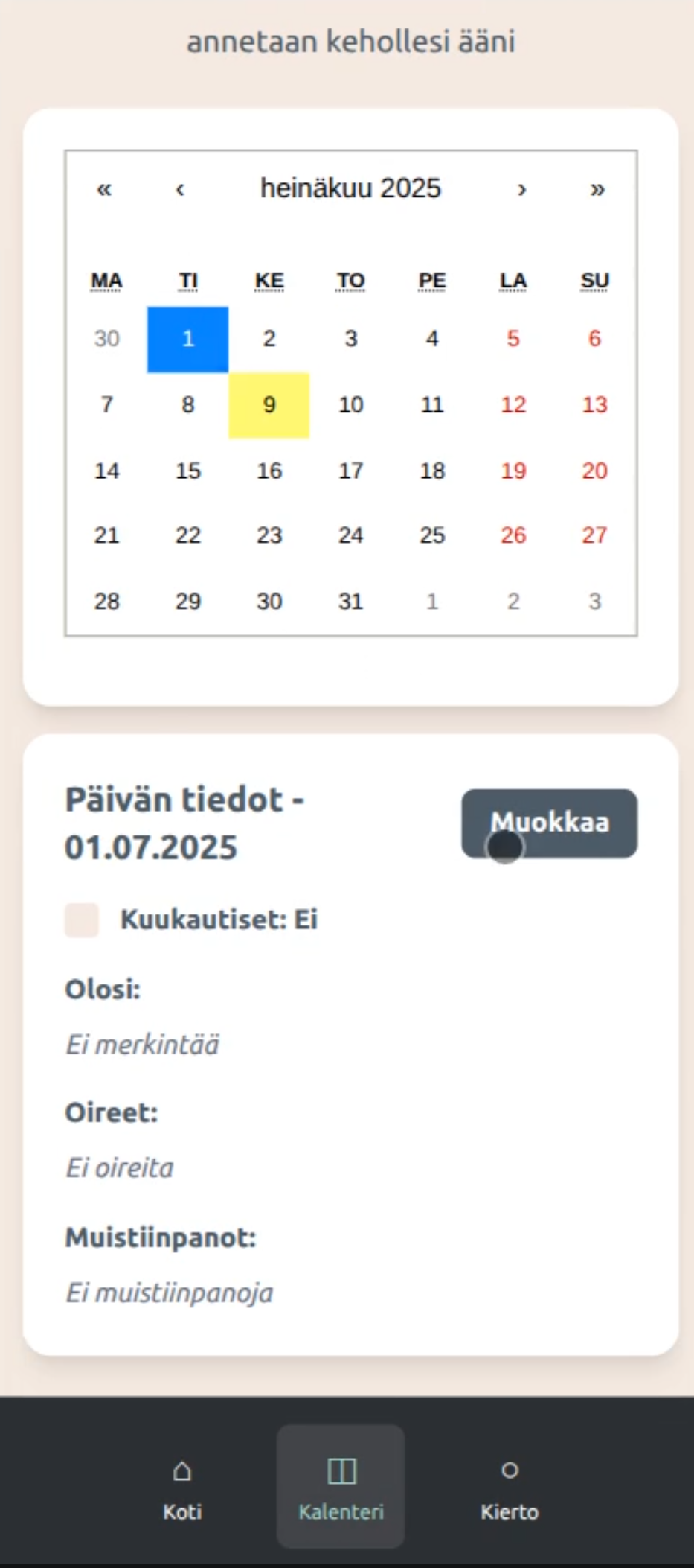 Kuutar tracking view